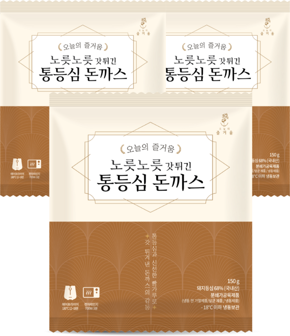 노릇노릇 갓튀긴 통등심돈까스 (에어프라이어), 3개, 150g