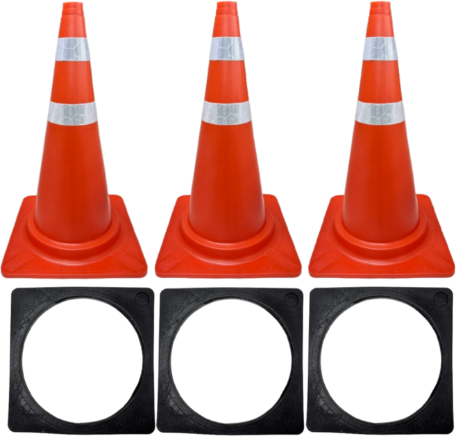 신도산업 칼라콘 주차금지 안전, 오렌지 + 블랙, 3세트