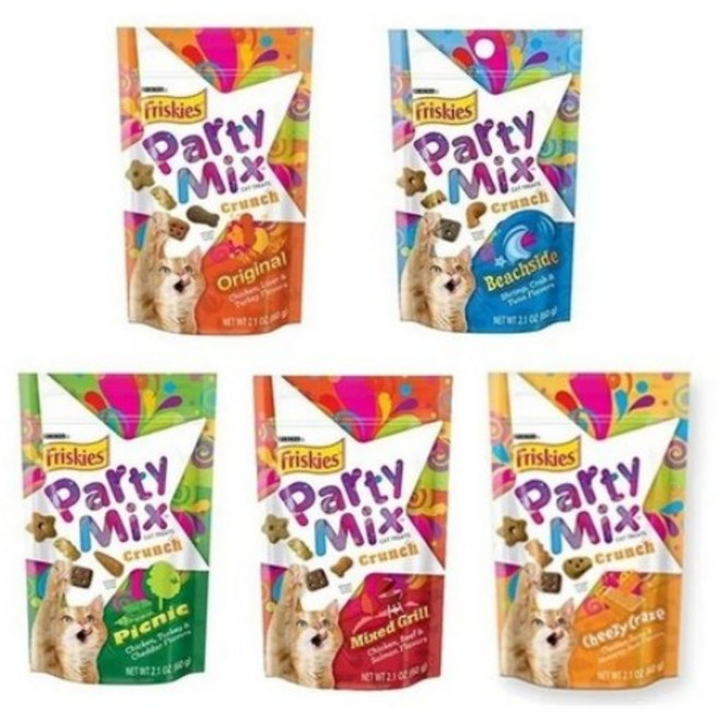 Friskies 喜躍 Party Mix Crunch 香酥餅 貓零食 多種口味 60g, 1個, 現貨隨機 不挑口味, 隨機
