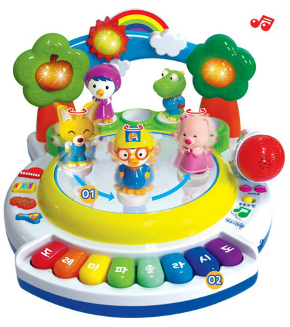 뽀롱뽀롱 뽀로로 빙글빙글 춤추는 노래방 소근육발달 청각발달 장난감, 1개