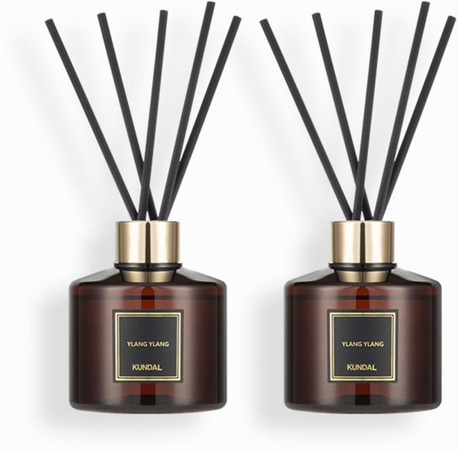 쿤달 퍼퓸 디퓨저 200ml 2개 + 섬유스틱 10개 일랑일랑향, 일랑일랑, 2세트