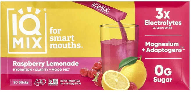 효과가 좋은 IQBAR IQMIX® 수분 보충 + 투명성 + 기분 믹스 라즈베리 레모네이드 맛 스틱 20개 개당 8g(0.28oz) 최저가격, IQBARIQMIX수분보충투명성기분믹스라즈베리레모네이드 - 쿠팡