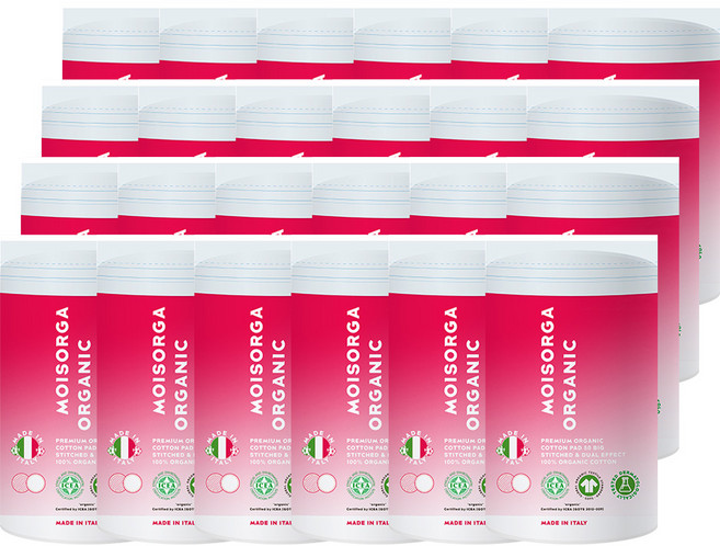 모이스올가 프리미엄 유기농 화장솜 1200매 빅 스티치 앤 듀얼이펙트 50매 24개세트, 50매입, 24개