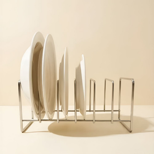 스텐톡 6칸 스텐 접시꽂이 무연마제 국산, 6칸 접시꽂이(30cm), 1개