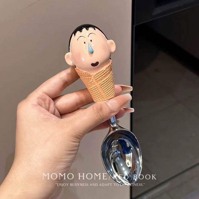 可愛卡通冰淇淋勺子 套裝, 1個, 阿呆勺子