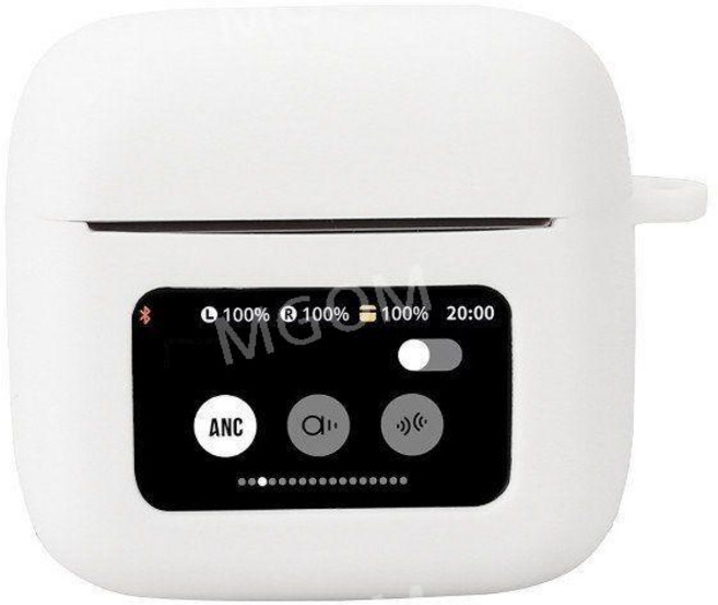 JBL Tour Pro3 투명 케이스 호환 실리콘 보호 소프트 커버 무선 이어폰, 화이트케이스+보호필름