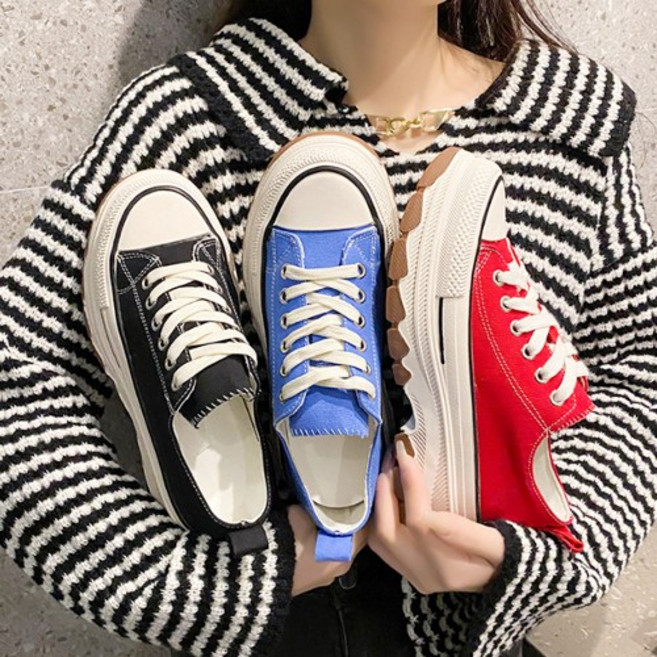 [당일출고] 쏭스마켓 통굽 플랫폼 배색 스티치 스니커즈 운동화 5456