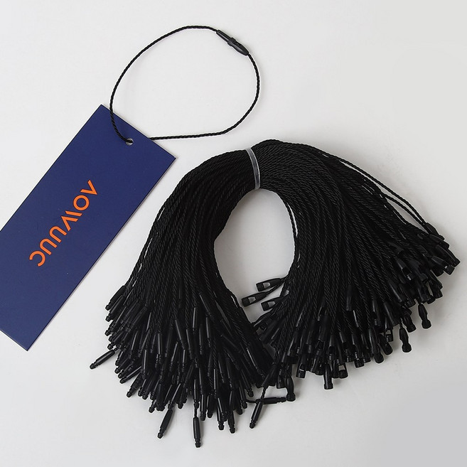 드림팩토리 플러그 원터치 택끈 라벨끈 상표끈, 1000개, 블랙