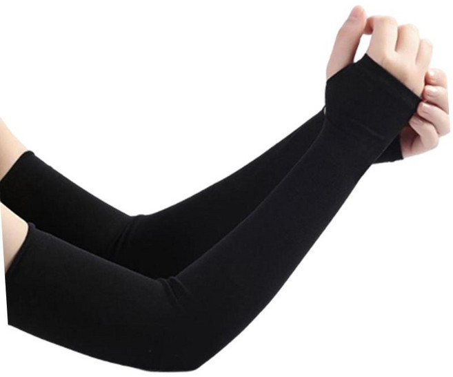 자외선 차단용 슬리브 1쌍 UV 스포츠 슬리브 러닝 골프용 스포츠 슬리브, 검정, 8x9x38cm, 나일론, 4개