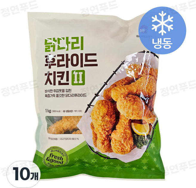 마니커에프앤지 닭다리 후라이드치킨II(외국산), 1kg, 10개