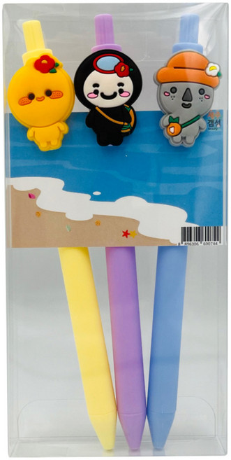 제주갬성 친구들 PVC 볼펜 3p 세트