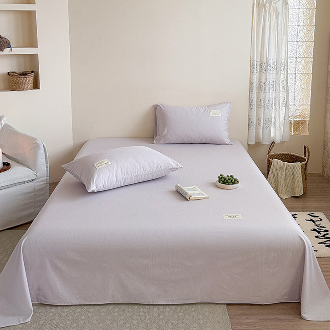 따뜻한 벨벳 플랫 시트 단색 싱글 더블 킹 퀸 침대용 린넨 가을 겨울 탑 120 cm 160 200 245 270cm, 245x270cm 1PC, 면마 제품-원공자색