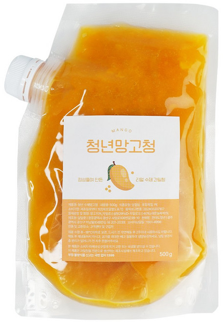 청년수제청 과일청 자일로스 수제 망고청, 1개, 500g