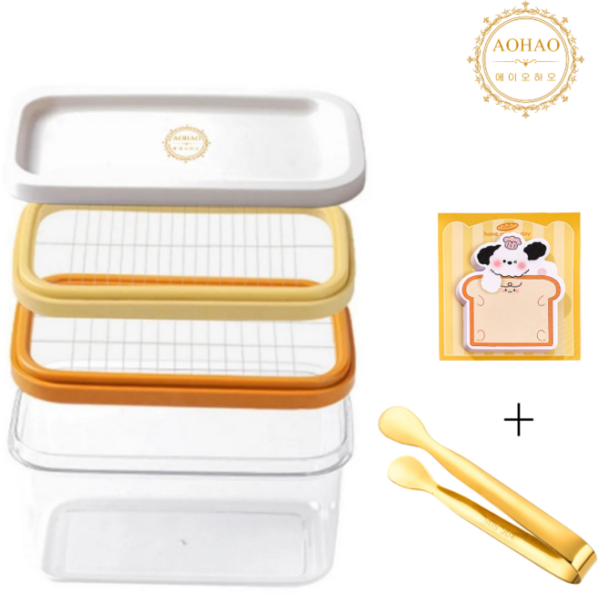 AOHAO 450ML 대용량 이중 와이어 버터 컷터+ 집게+포스트잇 세트 30매, 450g, 1개