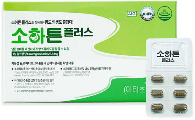소하튼 플러스 1박스 아티초크 추출분말 함유 위 건강관리, 1개, 90정