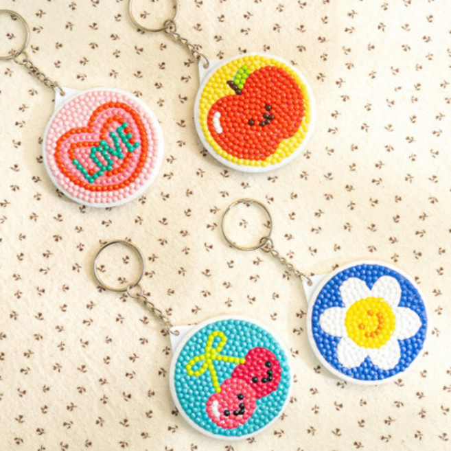 사랑하기 보석십자수 거울 키링 만들기 키홀더 가방고리 손거울, 하트 키링