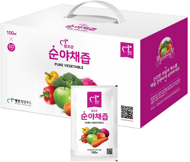 명인힐링푸드 참조은 순야채즙, 100ml, 60개