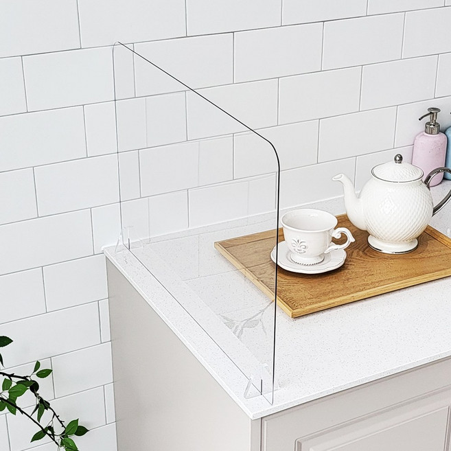 인덕션가림막 PC 투명 인덕션가드 가스렌지칸막이 기름튐방지 싱크대물막이 오염방지 칸막이, 1개