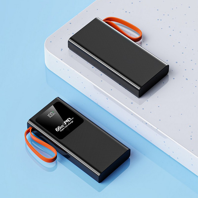 GoaTa 보조배터리30000mAh 대용량 66w고속충전 캠 핑용보조배터리 양방향 급속 충전 디지털 디스플레이, 블랙, 30000mAh