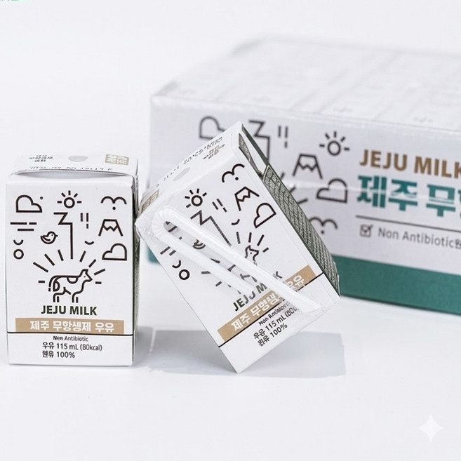 제주우유 무항생제 우유, 24개, 115ml