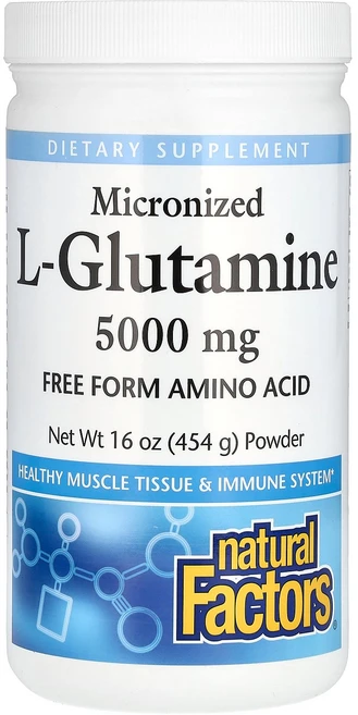 Natural Factors 미분화 L-Glutamine Powder 16 oz 454 g, Natural Factors, 미분화 L-Glutami, 1개, 454g - 쿠팡