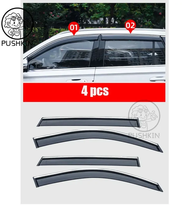 자동차 사이드 윈도우 디플렉터 윈도우 바이저 벤트 Geely Monjaro KX11 Grand Koleos 윈드 실드 태양 비, 02 4 PCS