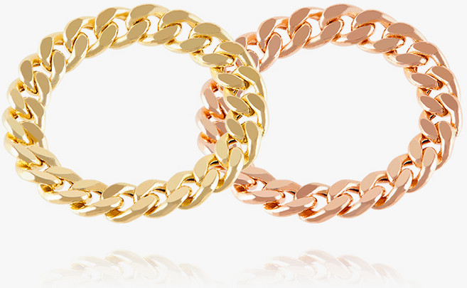 엘렌쥬얼리 14K 18K 할로우 면 체인 금 반지