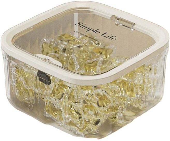 오코로 머리끈 머리핀 화장품 정리함 중형, 투명, 1개