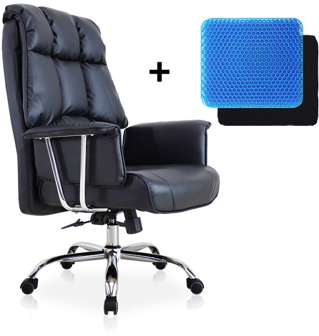 일루일루 그랜드 타이탄 로얄체어 pc방 무중력 컴퓨터 리클라이너 게이밍의자, 블랙+실리콘방석(스퀘어형)