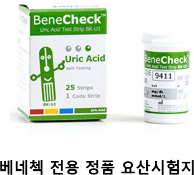 베네첵 전용 요산 시험지 검사지 1박스 25매 +전용마스크세트, 1개, 1세트, 4박스(100회분)+마스크세트