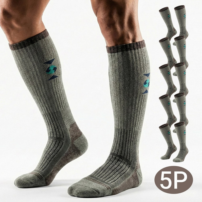 군용 롱 동계양말 겨울 한파 방한 장목양말 5묶음 군대 군인양말