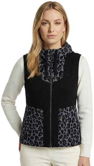 [보그너] 여성 소매믹스 후드 베스트 BLACK