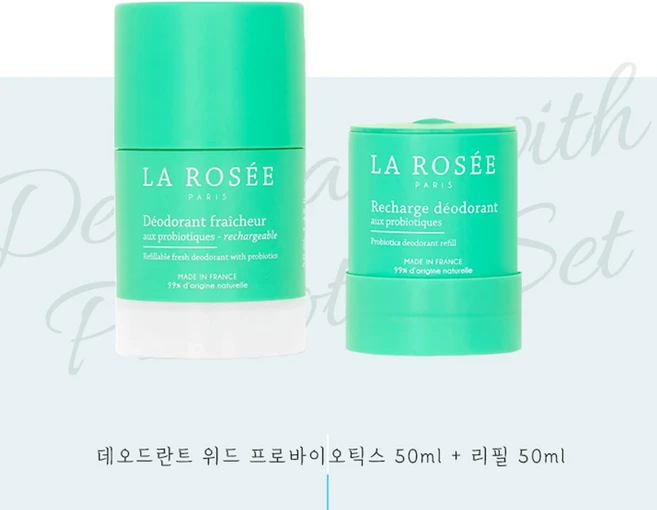 [국내배송] 라로제 데오드란트 위드 프로바이오틱스 본품50ml+리필50ml 세트, 2개 - 쿠팡