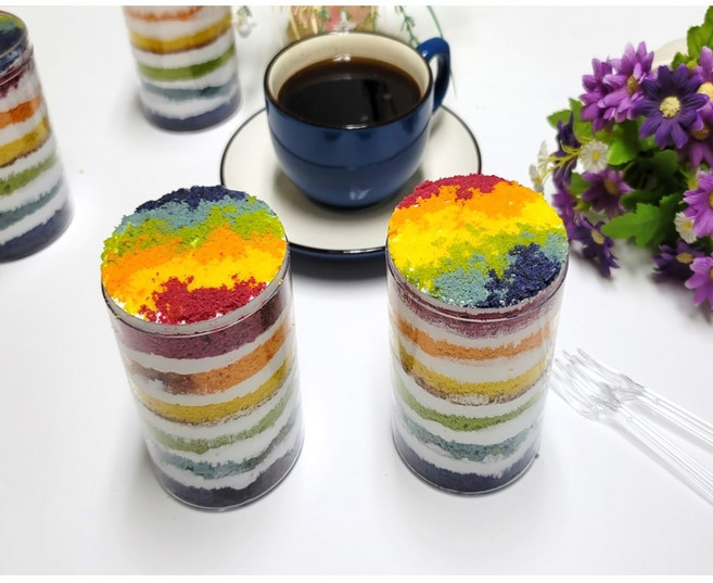 레인보우 컵케익만들기(케이크만들기 레인보우시트 케익시트 레인보우케이크), 510g, 1개, 시트 등 구성품 3종