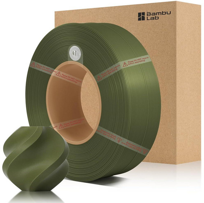 Bamboo PLA 매트 리필 필라멘트 1.75mm 1KG (2.2lbs) Bambu Lab A1/X1/P1 시리즈 3D 프린터용 RFID 포함 쉬운 인쇄 3D 프린팅 필라, 다크 그린 11501