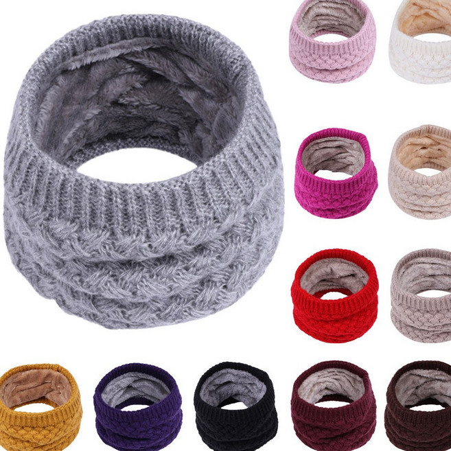 冬季加絨加厚毛線圍脖，男女保暖護頸脖套，親膚舒適