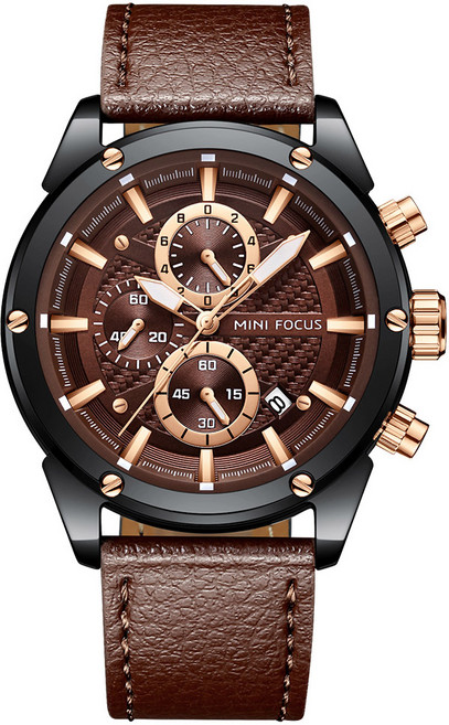 미니포커스 남성용 가죽밴드 손목시계 MF0161G03