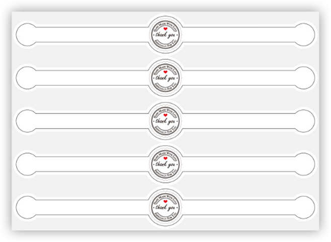 땡큐 띠지 간식 포장 감사 스티커 세트, 50개, 화이트