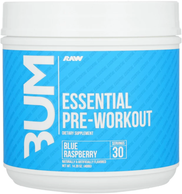 Raw Nutrition Bum Essential Pre-Workout Blue Raspberry 14.39 oz 408 g, Raw Nutrition, Bum, Essential, 408g, 1개 - 쿠팡