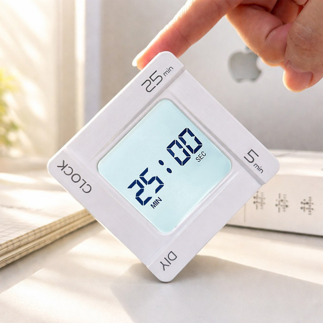 에뜰 무소음 뽀모도로 타이머 공부 학습용, 1개, 화이트 시리즈