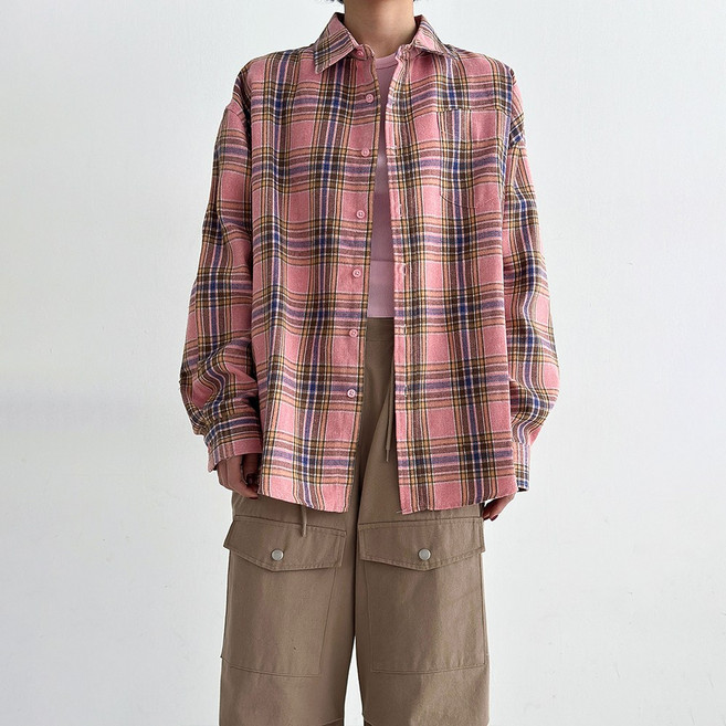 루즈핏 데일리 체크 셔츠