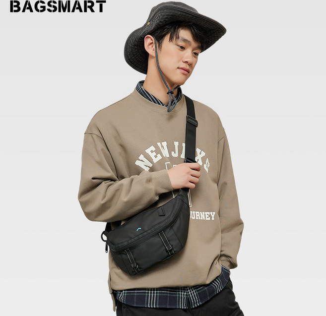 BAGSMART 심플 힙색 크로스백 미니 슬링백 남녀공용 가방