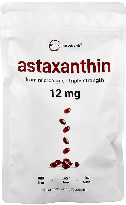 Micro Ingredients 아스타잔틴 12mg 소프트젤 120정, 1개 - 쿠팡