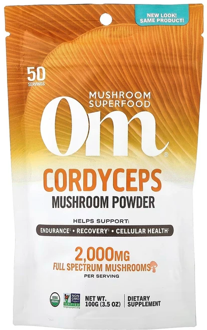 Om Mushrooms Cordyceps 100% 머쉬룸 파우더 3.5 oz (100g), 1개, 100g - 쿠팡