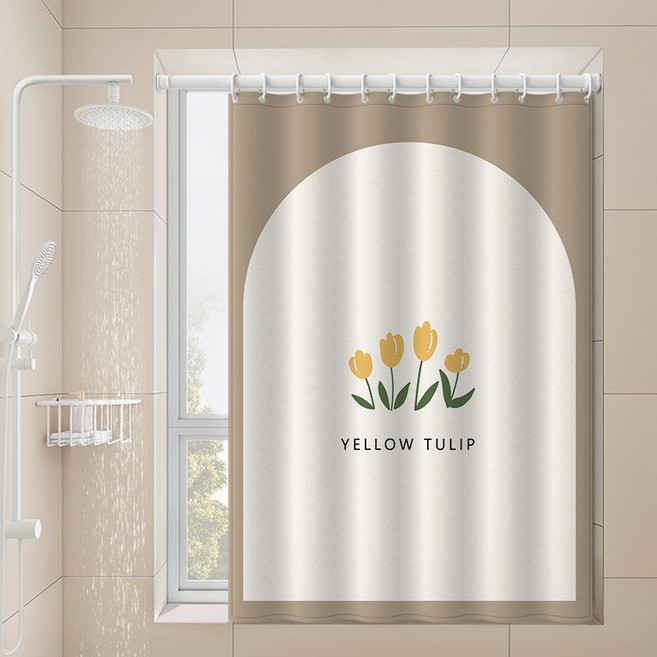 화장실 작은창문 커튼 방수 커텐 욕실커튼 샤워커튼 샤워커텐, D, 1개