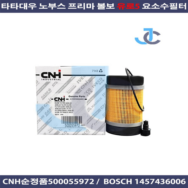 타타대우 CNH 순정품 수입트럭 프리마 노부스 볼보 이베코 유로5 요소수필터 500055972 D6006, 1개