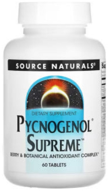 [정품 미국 배송] 소스내추럴 피크노제놀 슈프림 60정 (타블렛), 1세트