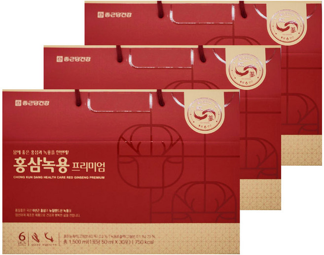 종근당건강 홍삼녹용 프리미엄, 1.5L, 3개