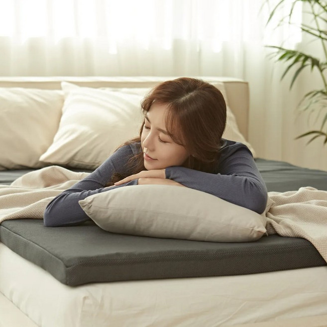 에어레브 허리가 편한 3단 매트리스 토퍼 세척 가능한 3D 에어튜브 에어넷 에어웹, 5cm