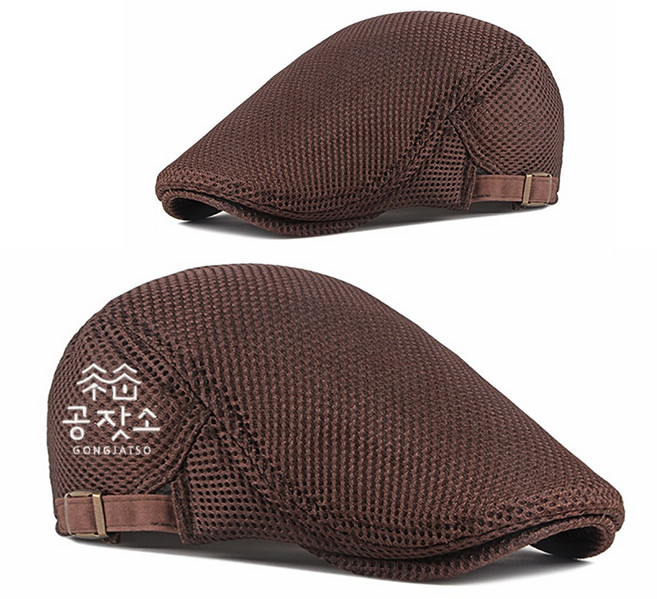 (무료 글자 자수) 가벼운 메쉬 헌팅캡 / 베레모 카페 바리스타 주방 조리모자 골프 여름모자